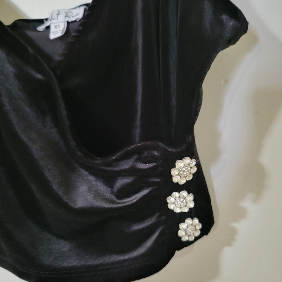 Velvet Black Top with Embellishments - Picture 4 of 8